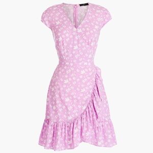 J. Crew surplus floral ruffle dress with flutter sleeves, short sleeves